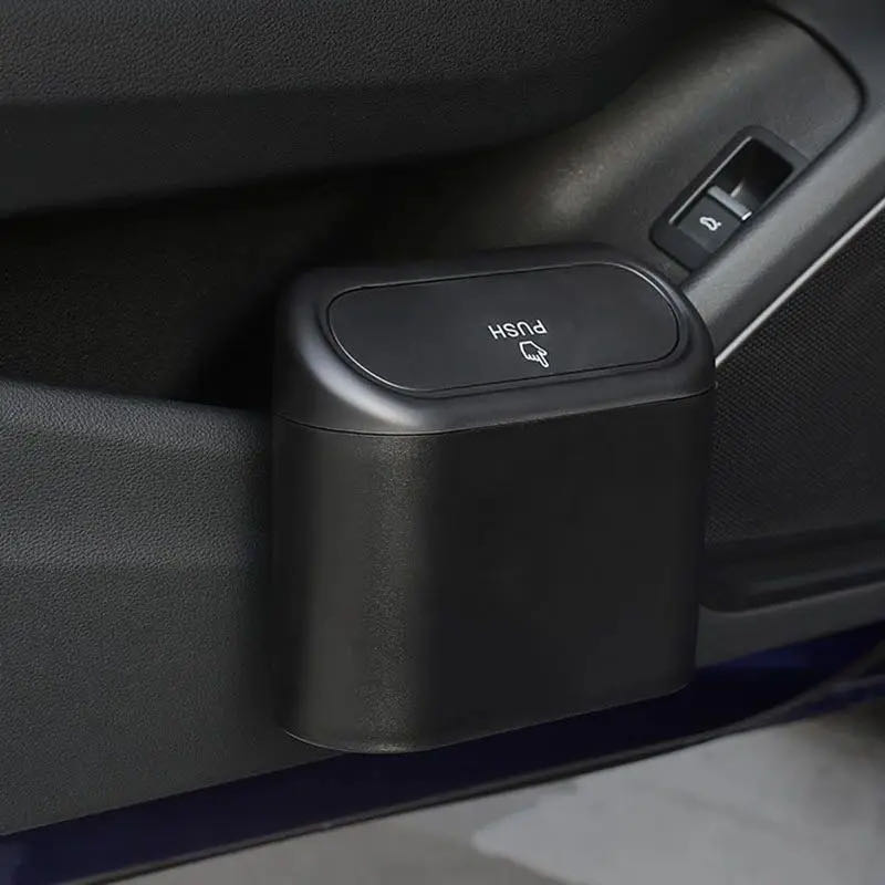 Waterproof Car Trash Can With Lid - 卸売ポータブルプラスチック車の収納ボックス車のゴミ箱蓋付きゴミ防水ボックスモバイルゴミ箱