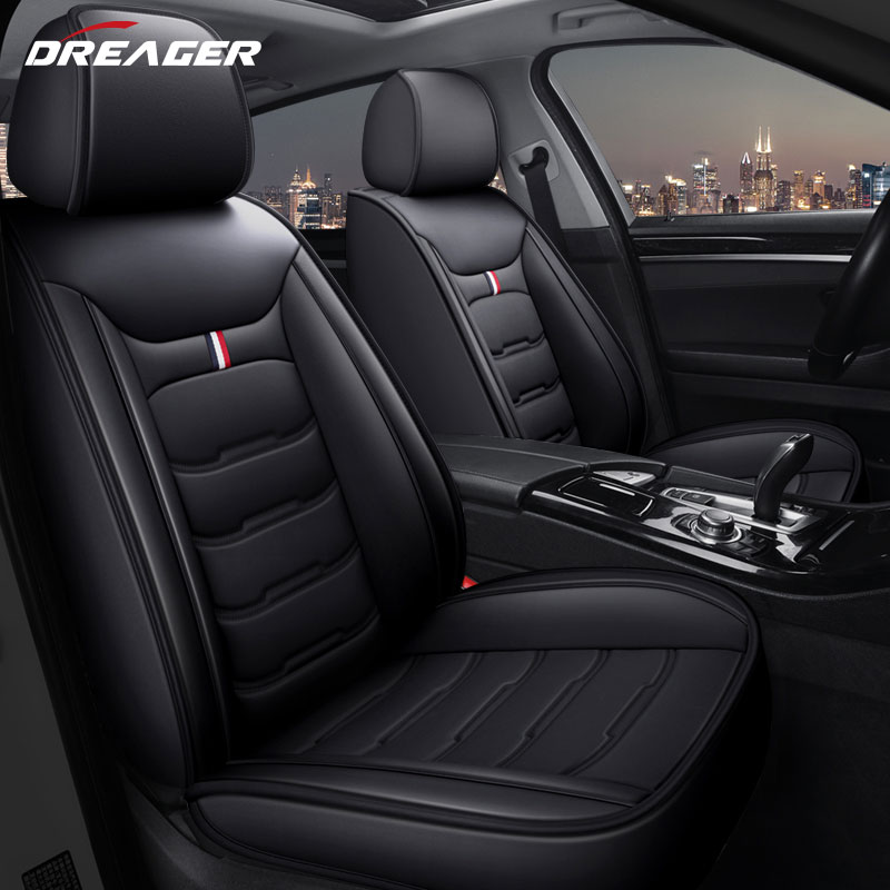 Leather Car Seat Covers Full Set Universal - ユニバーサルカーシートカバー,PUレザーマット,完全に囲まれたパッド,防水,フロント,バック,クッション,カープロテクター