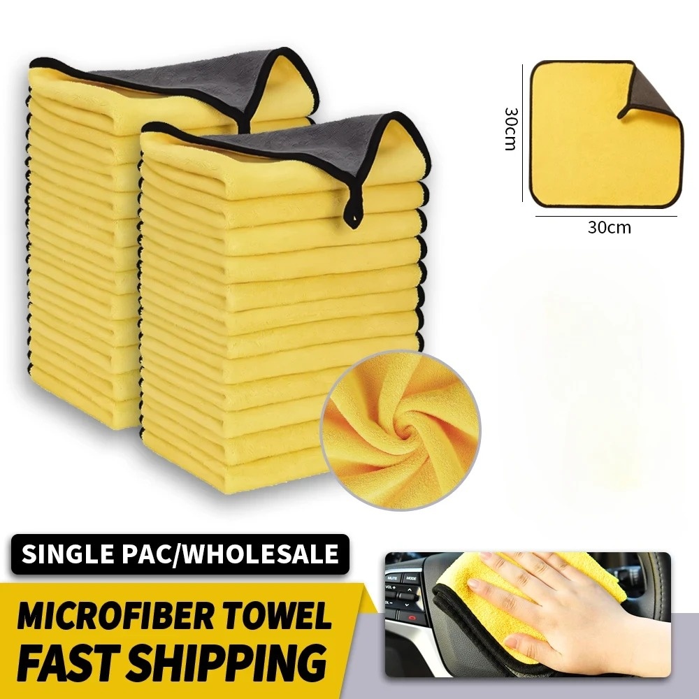 Microfiber Car Drying Towel Super Absorbent - 卸売両面カーマイクロファイバークロス超吸収性洗浄乾燥クリーニングタオル自動車ディテーリングタオル雑巾クリーニングツール