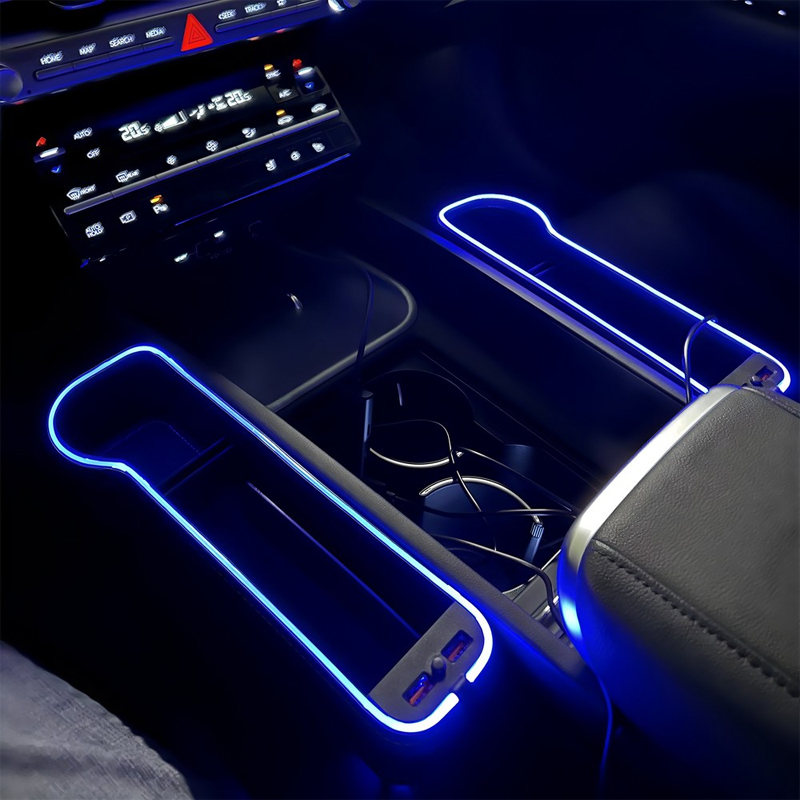 Seat Gap Filler Organizer With Usb Charger - LEDカーシート収納ボックス,カーオーガナイザー,2つのUSB充電器,収納アクセサリー