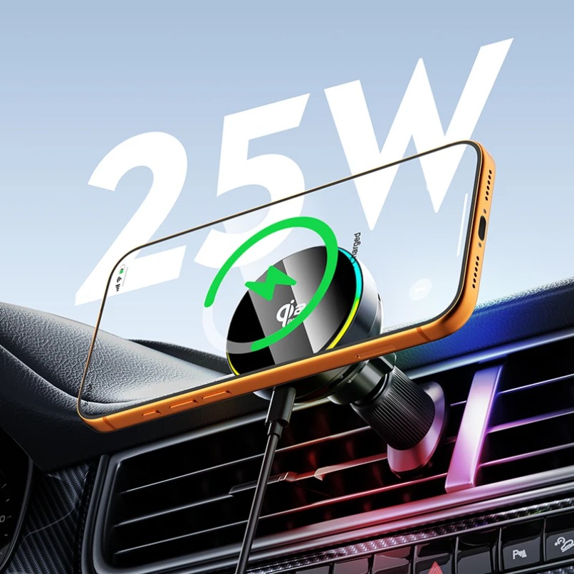 Wireless Car Charger Mount Fast Charging - Qi2 25W マグネット式ワイヤレスカーチャージャーマウント MagSafe対応 iPhone 17