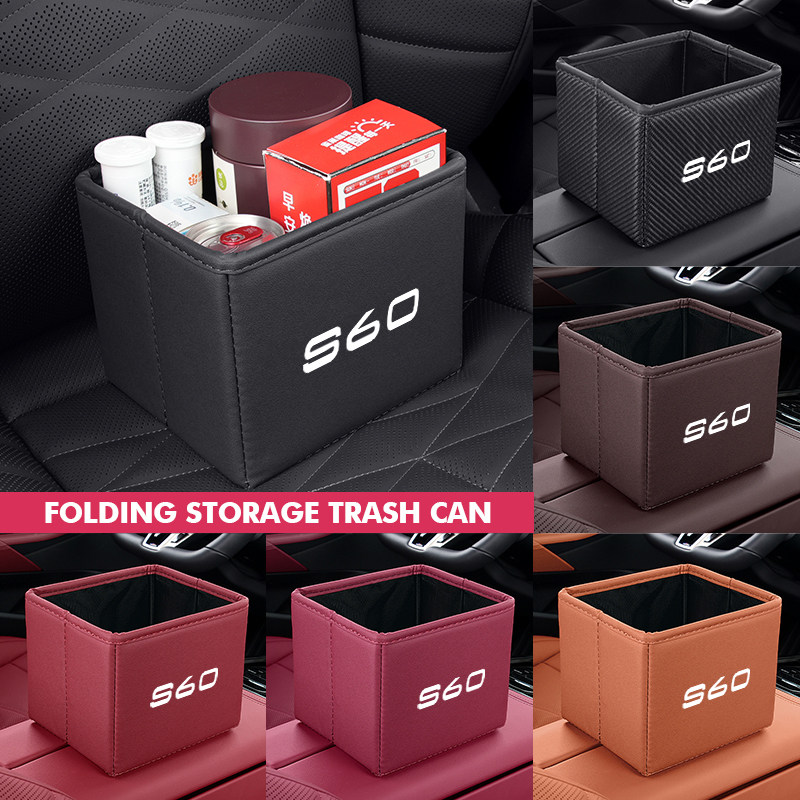 Waterproof Car Trash Can With Lid - 車のゴミ箱折りたたみ式ゴミ防水オーガナイザーバッグボルボ AWD C30 C70 S60 S80
