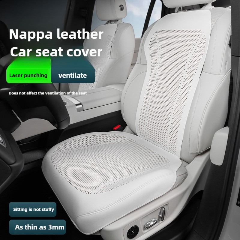 Leather Car Seat Covers Full Set Universal - 通気性ナッパレザーカーシートカバーフルセットユニバーサル四季カーシートプロテクターシートアクセサリーカーシートクッション