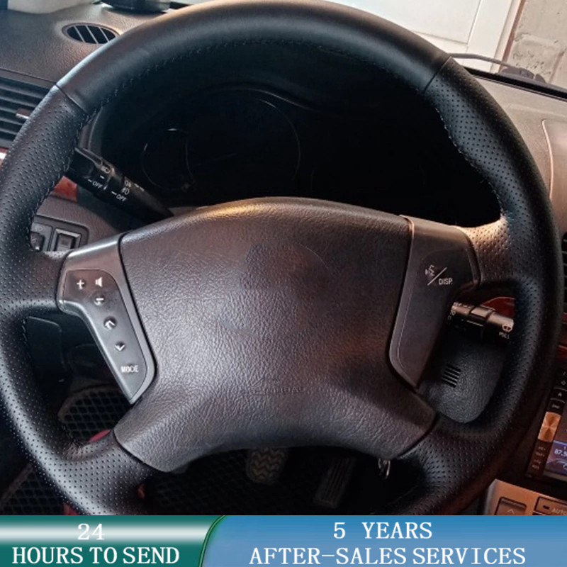 Car Steering Wheel Cover Anti Slip Breathable - トヨタアベンシス2003-2007用のカスタマイズされた車のステアリングホイールカバー,滑り止め,革,車のアクセサリー
