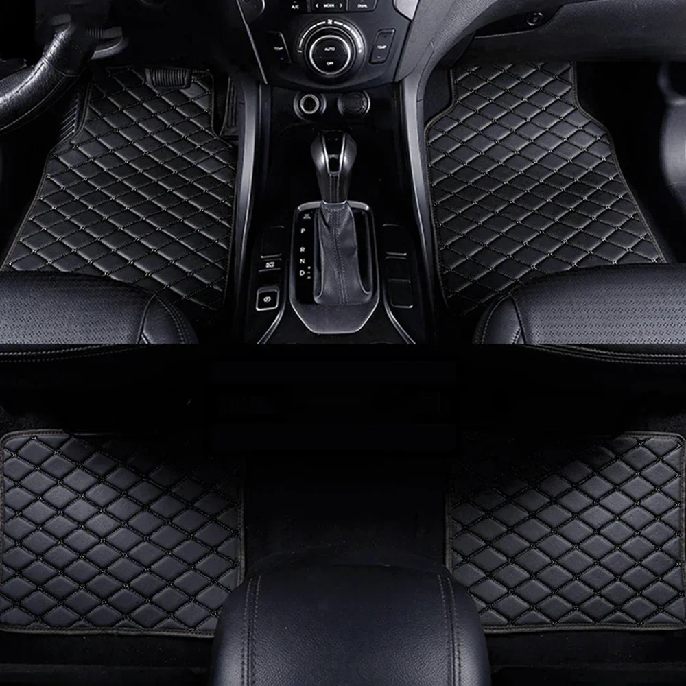 Car Floor Mats Universal Waterproof Leather - 車のフロアマット 4 個ユニバーサル PU レザー防水自動車フットパッドプロテクターカーペットフロントとリアマットセット自動車アクセサリー