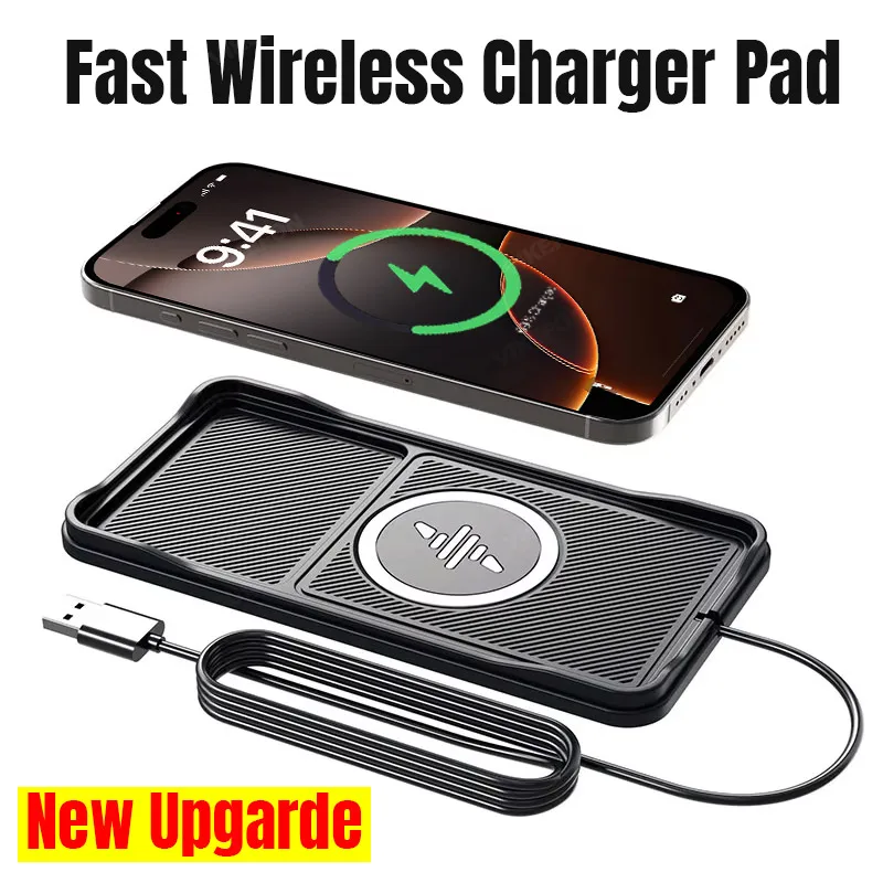 Wireless Car Charger Mount Fast Charging - ワイヤレスカーチャージャー,iPhone,Samsung, Xiaomi,AirPods Pro 2, LG用のUSBケーブル付き急速充電ステーション