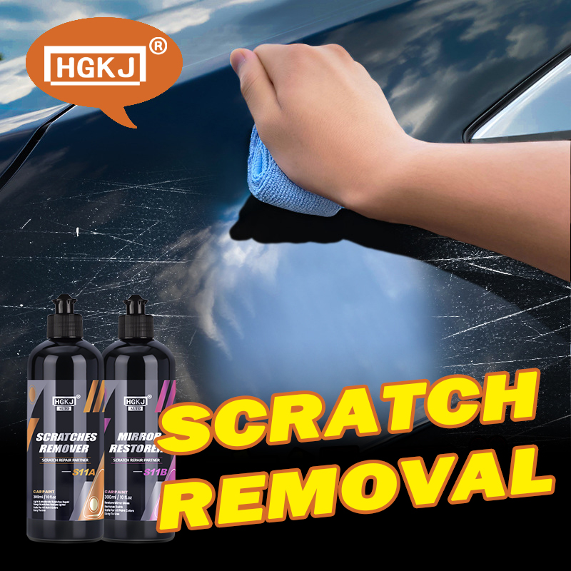 Car Scratch Repair Polishing Wax Paste - Hgkj-車の傷除去キット、s11リキッドワックス複合、傷防止修理、研磨ペースト、ペイントケア、自動車のディテール