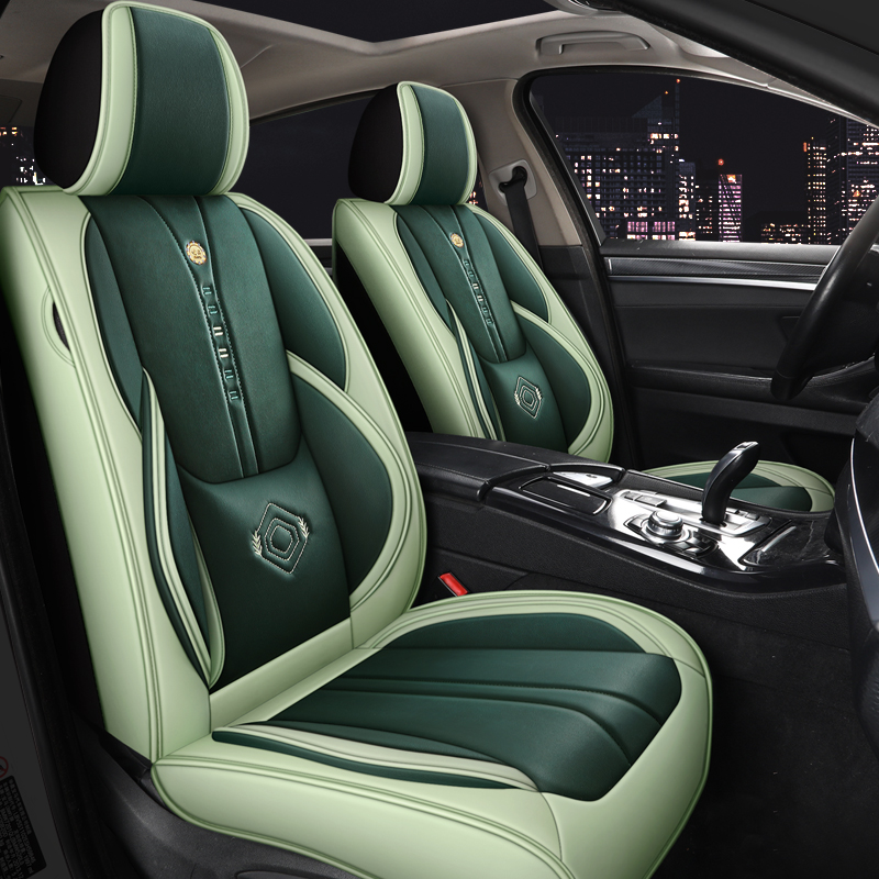Leather Car Seat Covers Full Set Universal - トヨタカムリ40、VWゴルフ6、BMW X3 F25、メルセデス・ベンツW202、マツダ3 BK、アウディA6 C5用レザーフルセットカーシートカバープロテクター