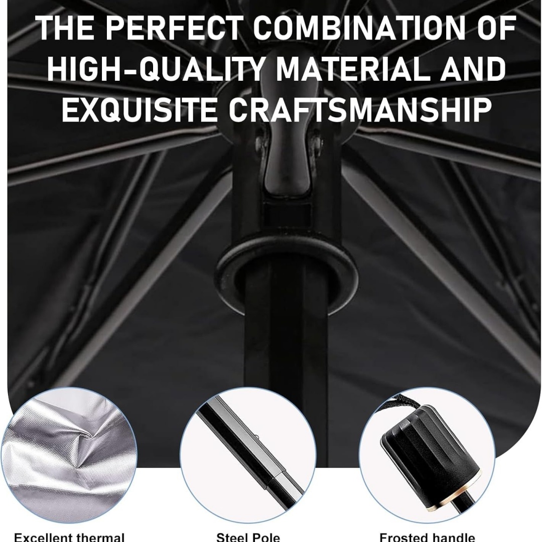 フロントガラス用サンシェード傘、3層グラフェン10リブ折りた - Car Sunshade Windshield Umbrella Foldable のレビューと価格