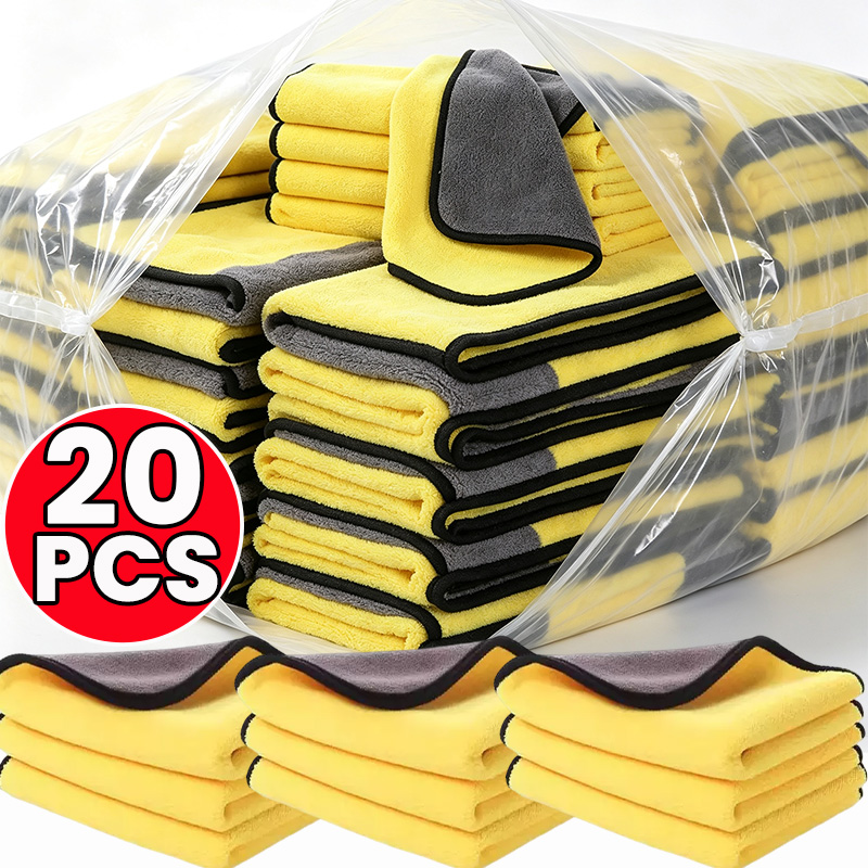 1/20枚入り 車用マイクロファイバークロス 両面クリーニン - Microfiber Car Drying Towel Super Absorbent のレビューと価格