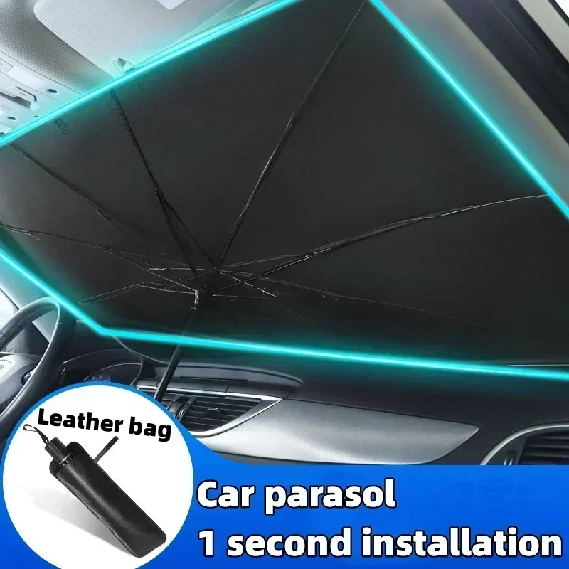 車用傘型サンシェード、フロントガラス用フロントカバー、折りた - Car Sunshade Windshield Umbrella Foldable のレビューと価格