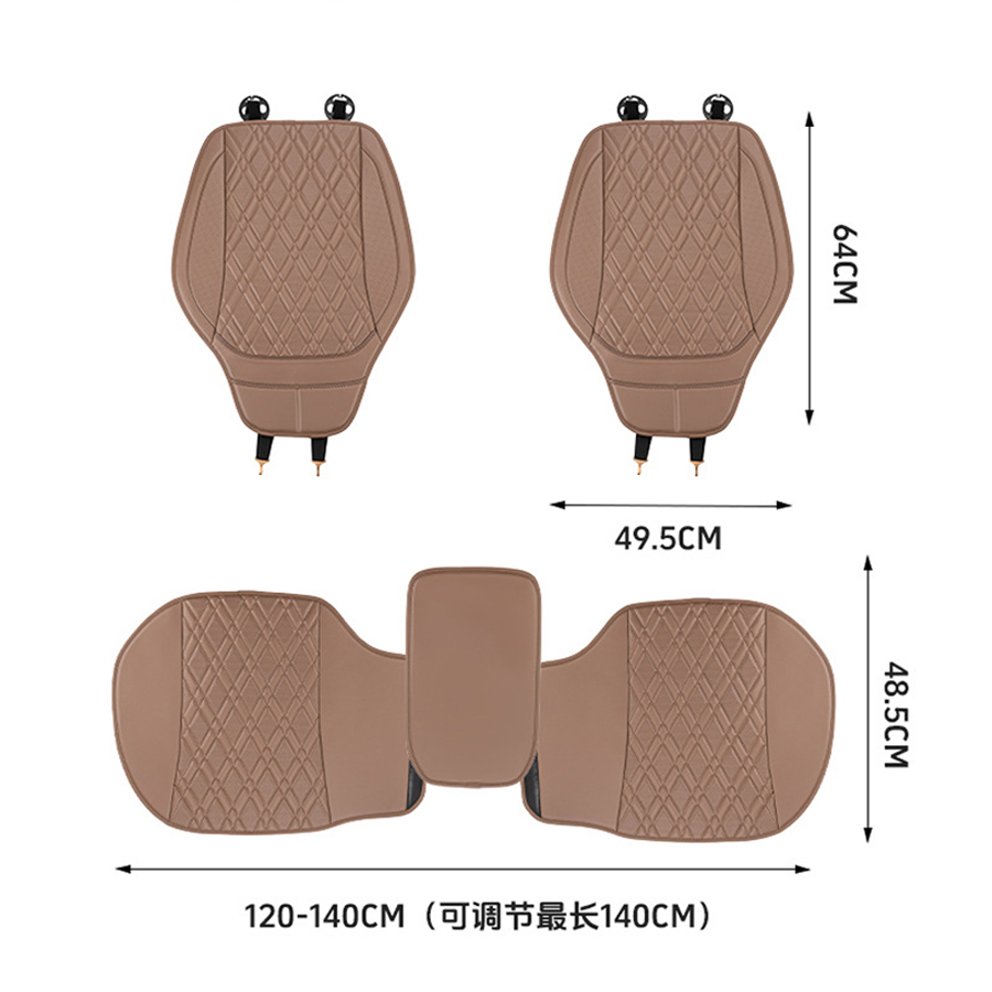 3ピース高級ナッパレザーカーシートカバー、フルセットシートク - Leather Car Seat Covers Full Set Universal のレビューと価格