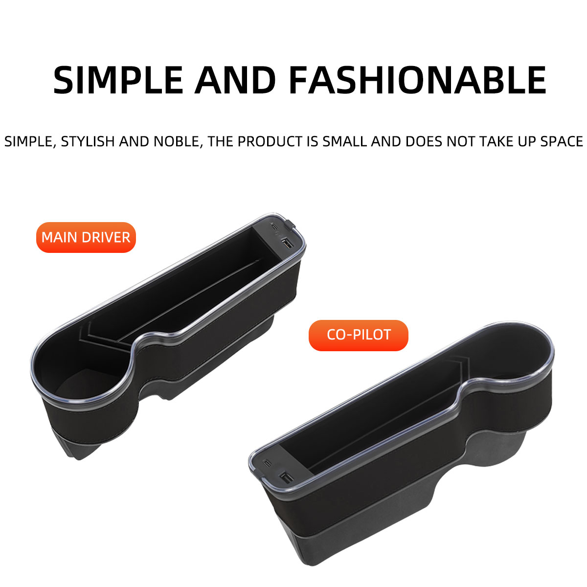 車用シート隙間収納ボックス、カップホルダー、USB充電器、R - Seat Gap Filler Organizer With Usb Charger のレビューと価格