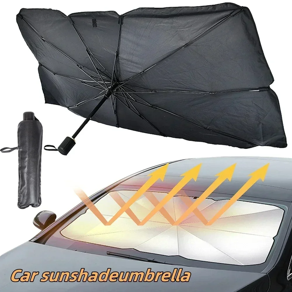 車のフロントガラス用サンシェード傘、折りたたみ式日よけ、UV - Car Sunshade Windshield Umbrella Foldable のレビューと価格