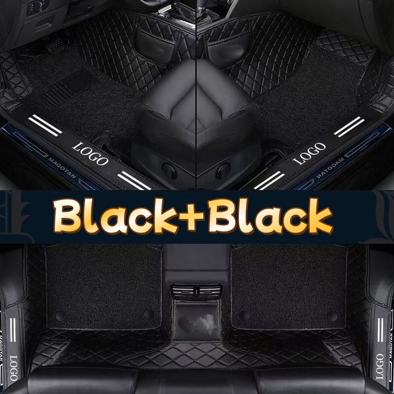 高級PVCレザー製フルカバー防水カーフロアマット、汎用タイプ - Car Floor Mats Universal Waterproof Leather のレビューと価格