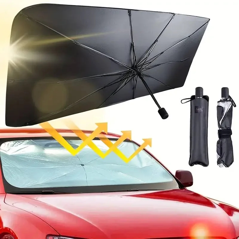 車のフロントガラス用サンシェード傘、折りたたみ式、断熱、夏用 - Car Sunshade Windshield Umbrella Foldable のレビューと価格