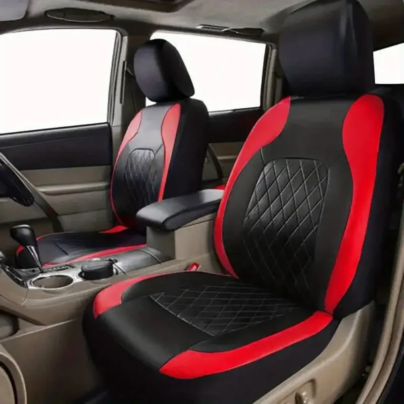 ユニバーサルフェイクレザーカーシートカバーフルセット – フ - Leather Car Seat Covers Full Set Universal のレビューと価格