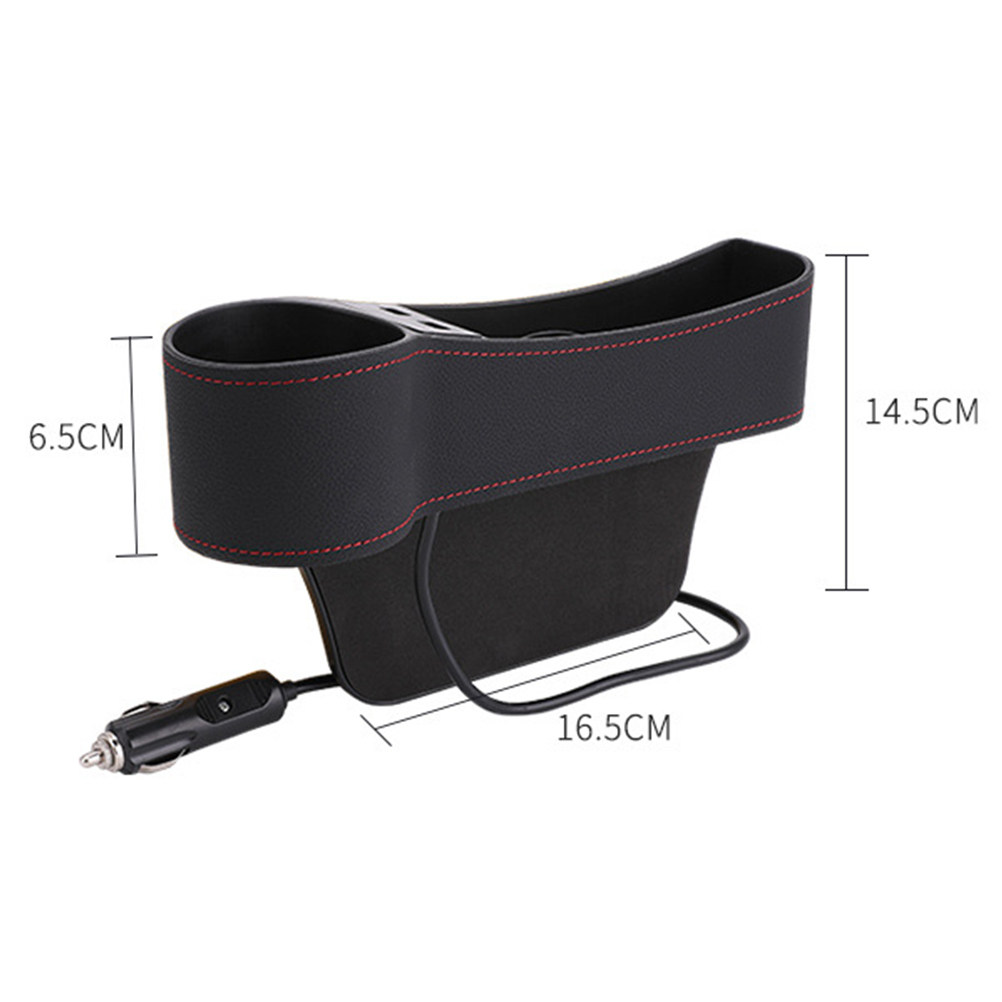 車用シート隙間収納ボックス ブラック ユニバーサル フィラー - Seat Gap Filler Organizer With Usb Charger のレビューと価格