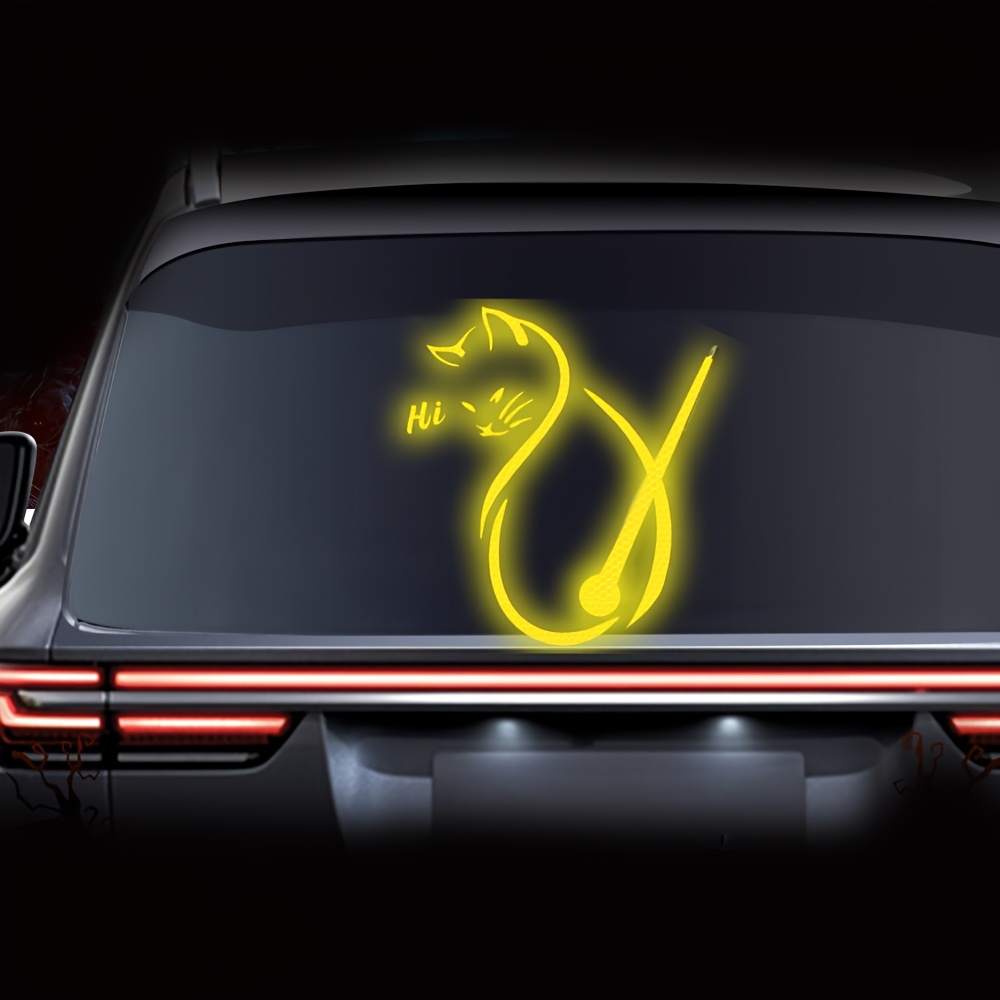 1 個の車用反射猫ワイパーデカール - 防水ビニール製のかわ - Anti Glare Car Rearview Mirror Film のレビューと価格