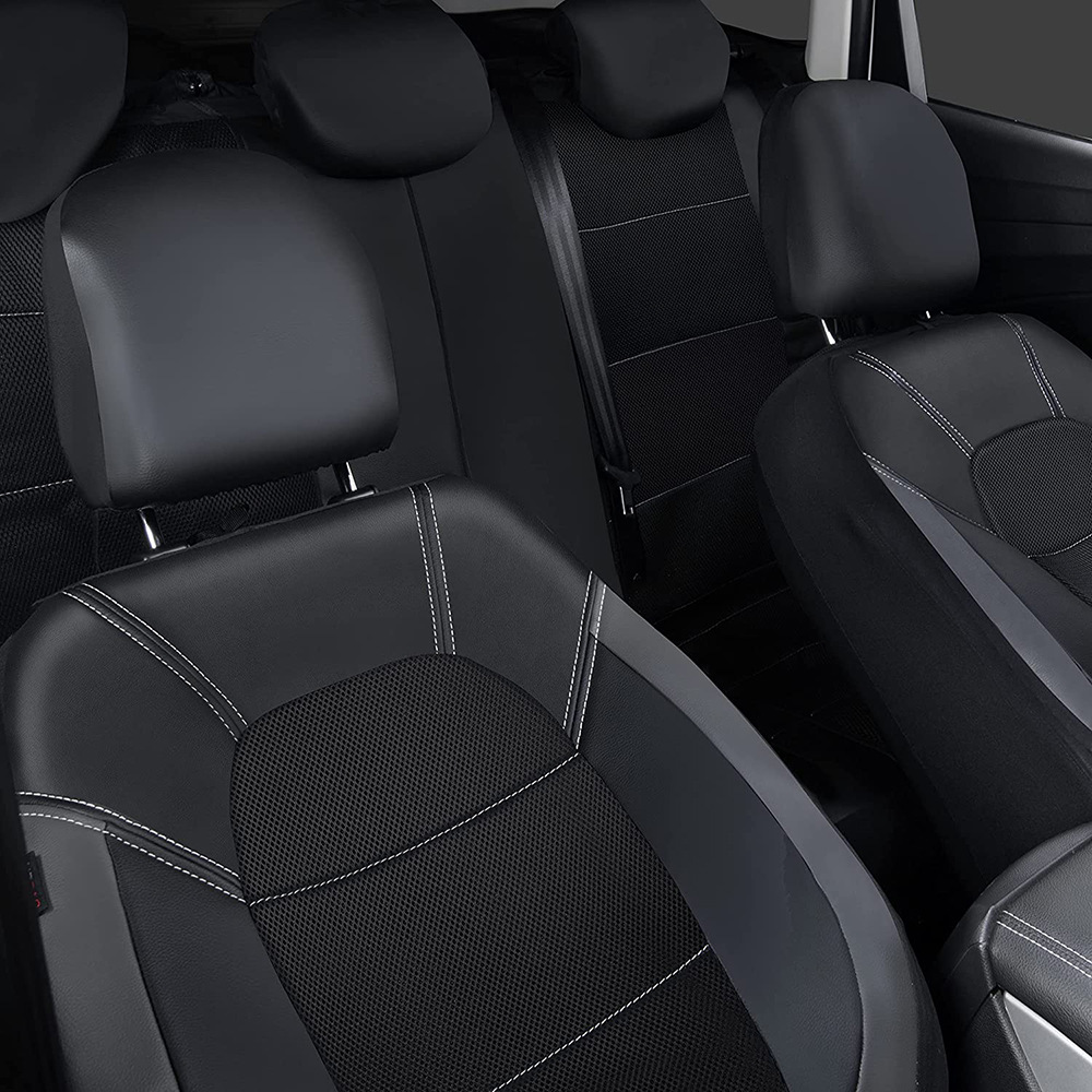 9 ピース/セットカーシートカバー車の革通気性生地ユニバーサ - Leather Car Seat Covers Full Set Universal のレビューと価格