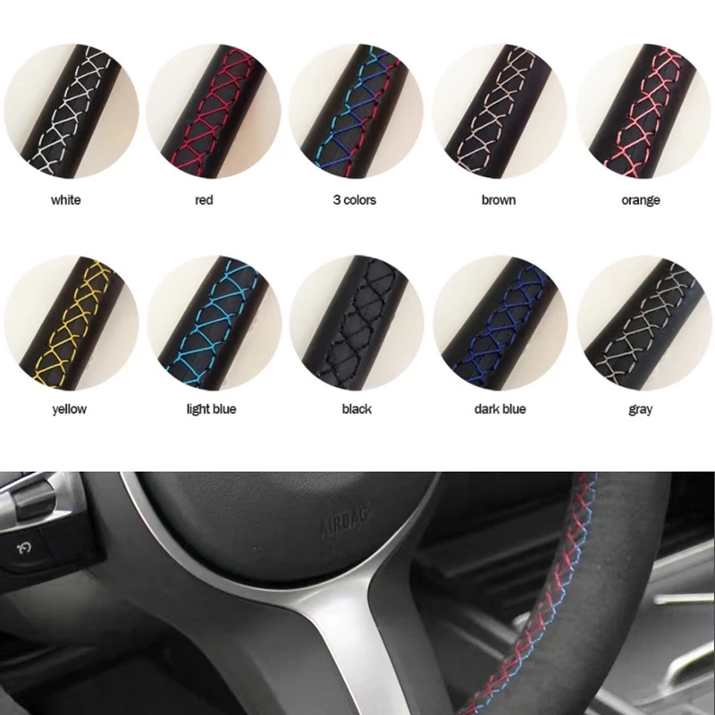 プジョー208用カスタムステアリングホイールカバー,滑り止め - Car Steering Wheel Cover Anti Slip Breathable のレビューと価格
