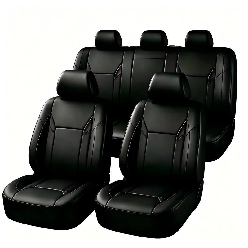 汎用PUレザーカーシートカバーフルセット、ソフトフォームクッ - Leather Car Seat Covers Full Set Universal のレビューと価格