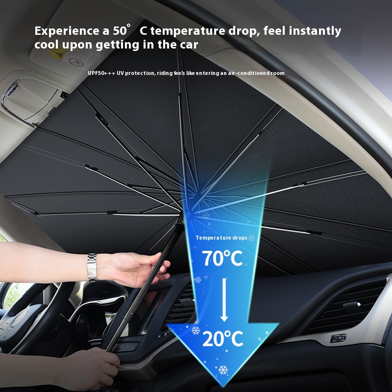 車のサンシェードフロントガラス傘ホンダシビック CRV CR - Car Sunshade Windshield Umbrella Foldable のレビューと価格