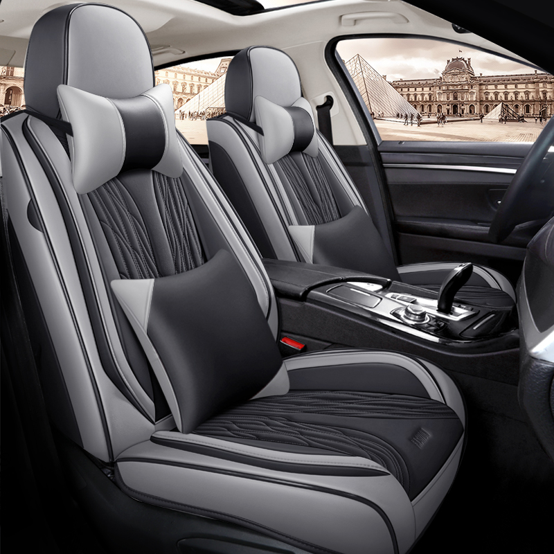 新デザイン高級レザーカーシートカバー汎用フルセットシートカバ - Leather Car Seat Covers Full Set Universal のレビューと価格