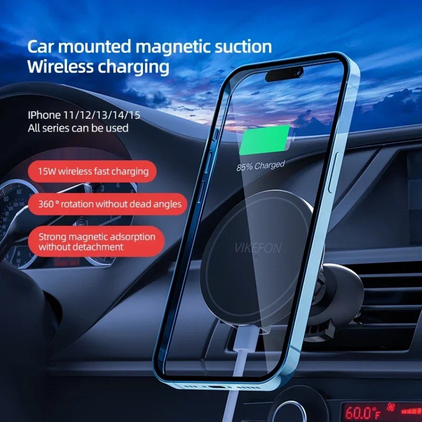 車用ワイヤレス充電器磁気電話ホルダーエアベントクリップマウン - Magnetic Phone Holder For Car Vent のレビューと価格