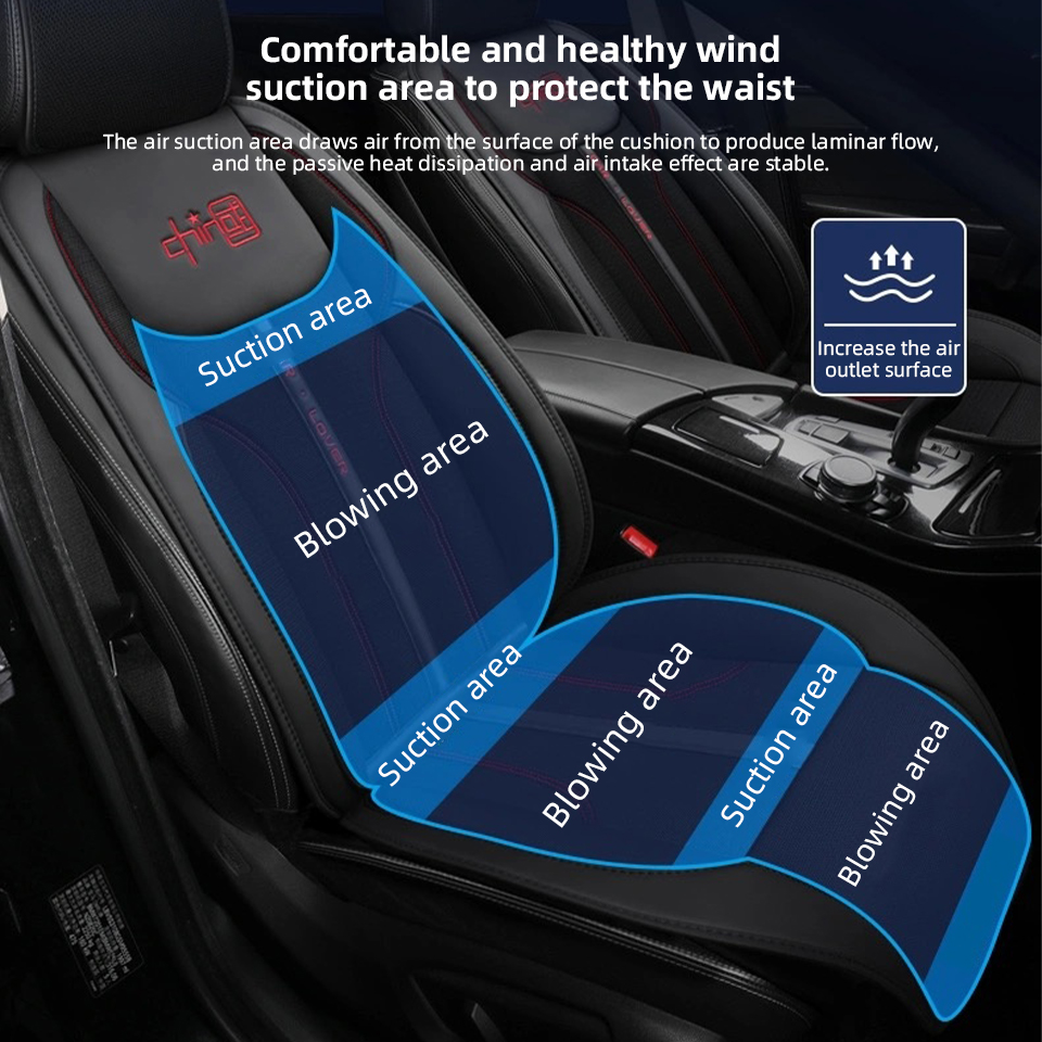 3 in 1 車用シートクッション、20個のファン搭載、冷却 - Leather Car Seat Covers Full Set Universal のレビューと価格