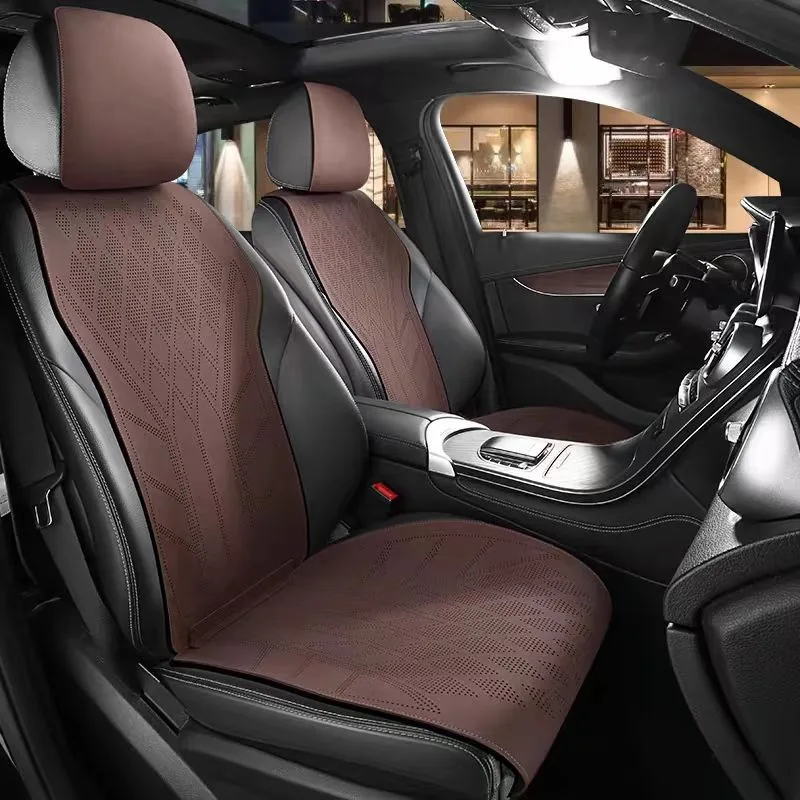 スエードレザーカーシートカバー 5席用 滑り止めカーシートク - Leather Car Seat Covers Full Set Universal のレビューと価格
