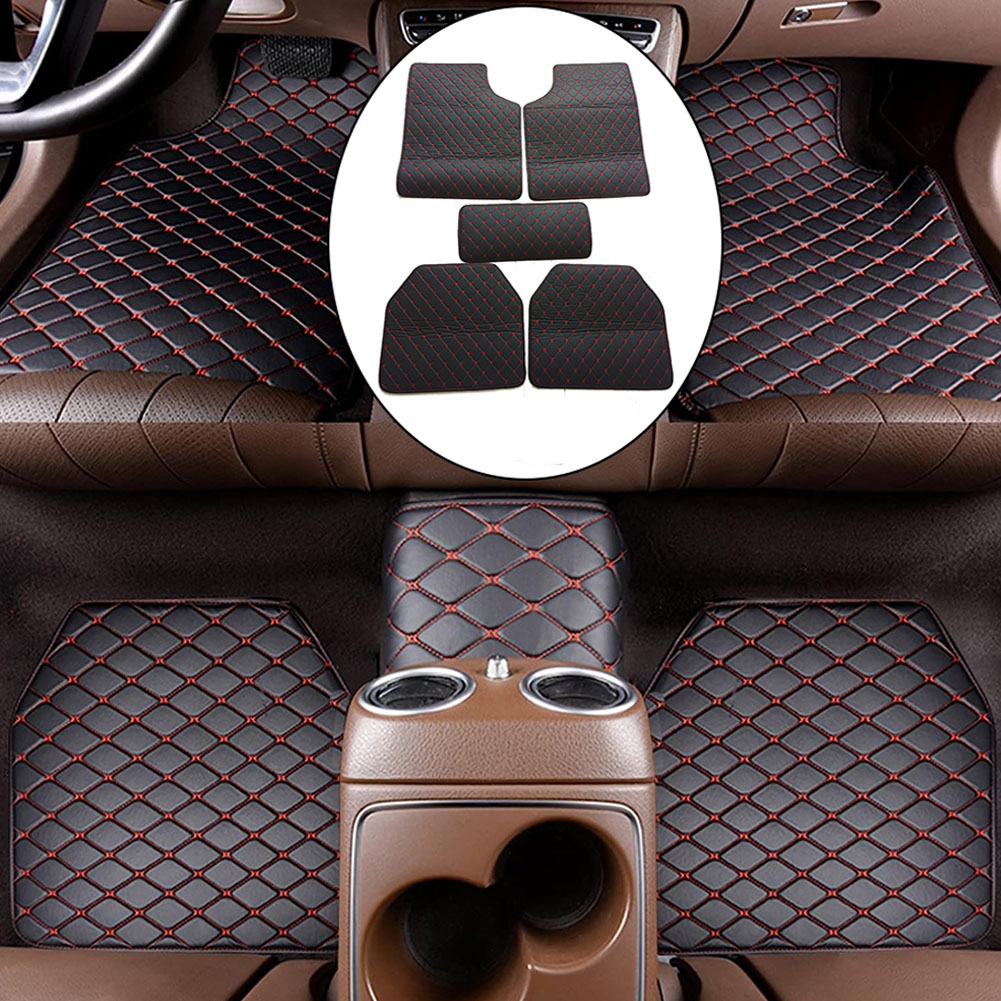 防水レザーカーフロアマット,ユニバーサル,カーインテリアアク - Car Floor Mats Universal Waterproof Leather のレビューと価格
