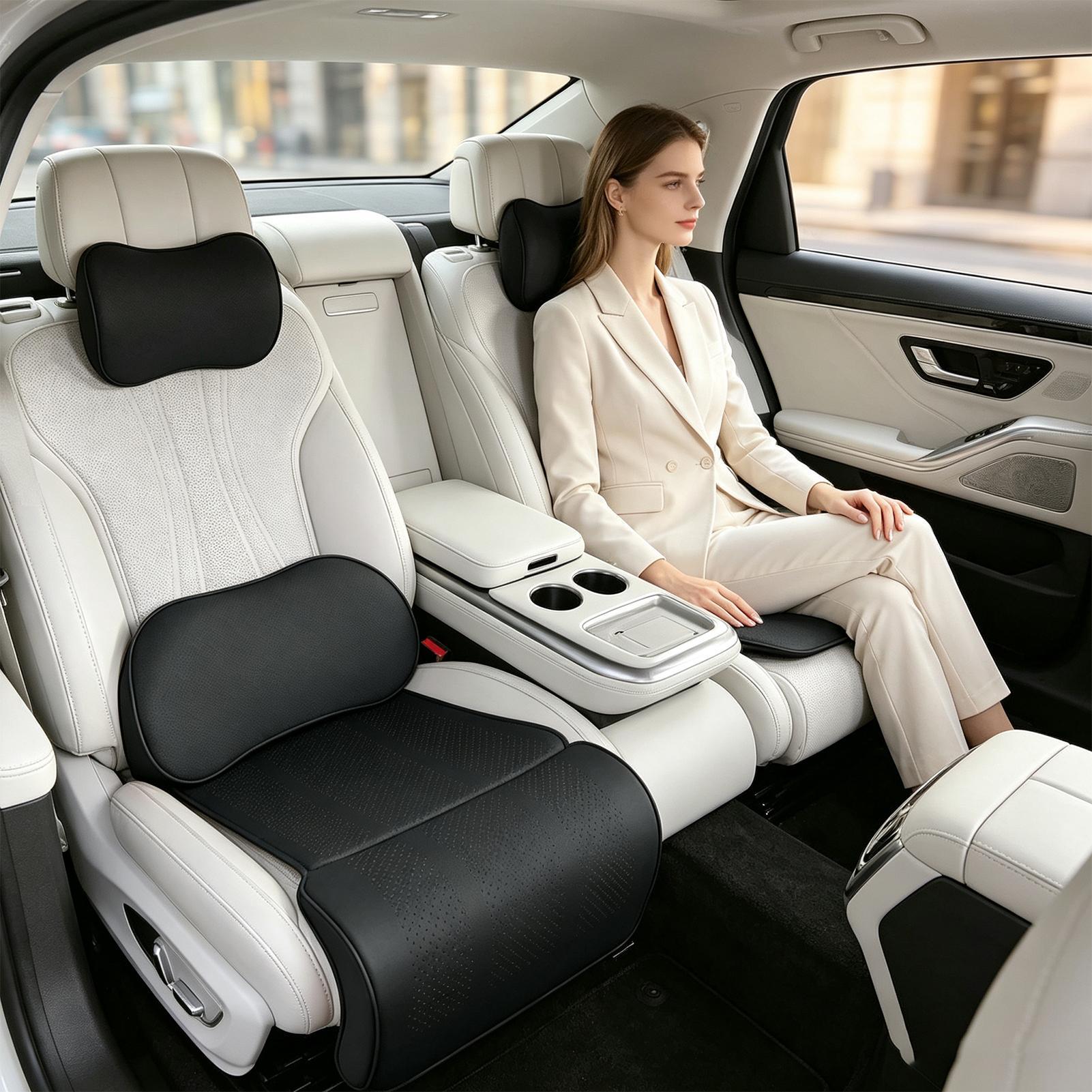 車用シートクッション 人間工学に基づいた快適な緩和効果 ユニ - Memory Foam Car Neck Pillow Lumbar Support のレビューと価格