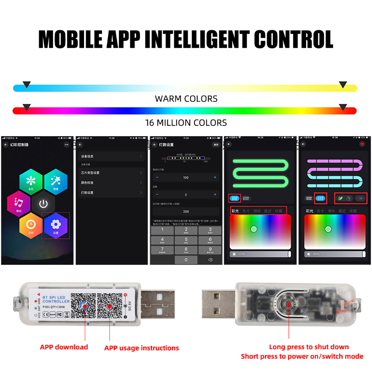 RGBカーLEDアンビエントライト,装飾ライト,アプリケーシ - Led Ambient Interior Car Lights App Control のレビューと価格