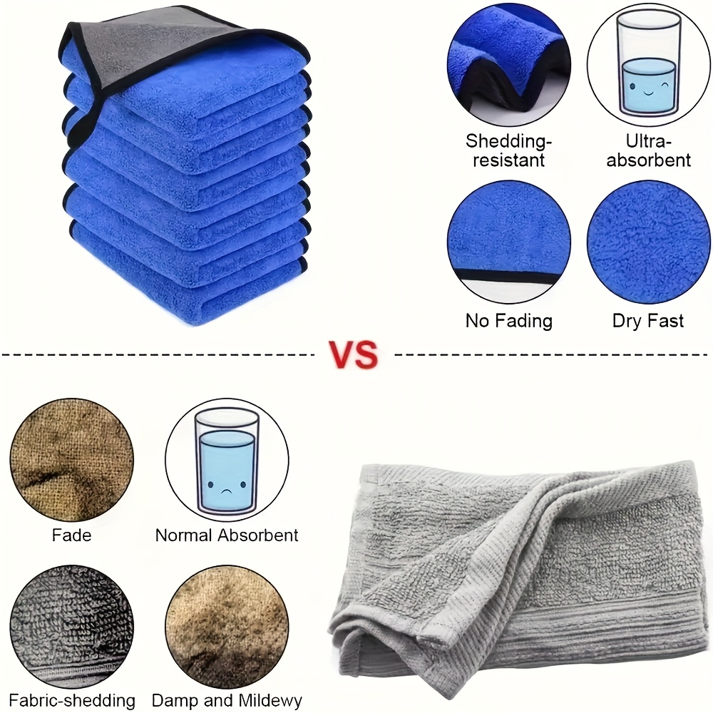 1-10枚入り マイクロファイバー製 車用クリーニングタオル - Microfiber Car Drying Towel Super Absorbent のレビューと価格