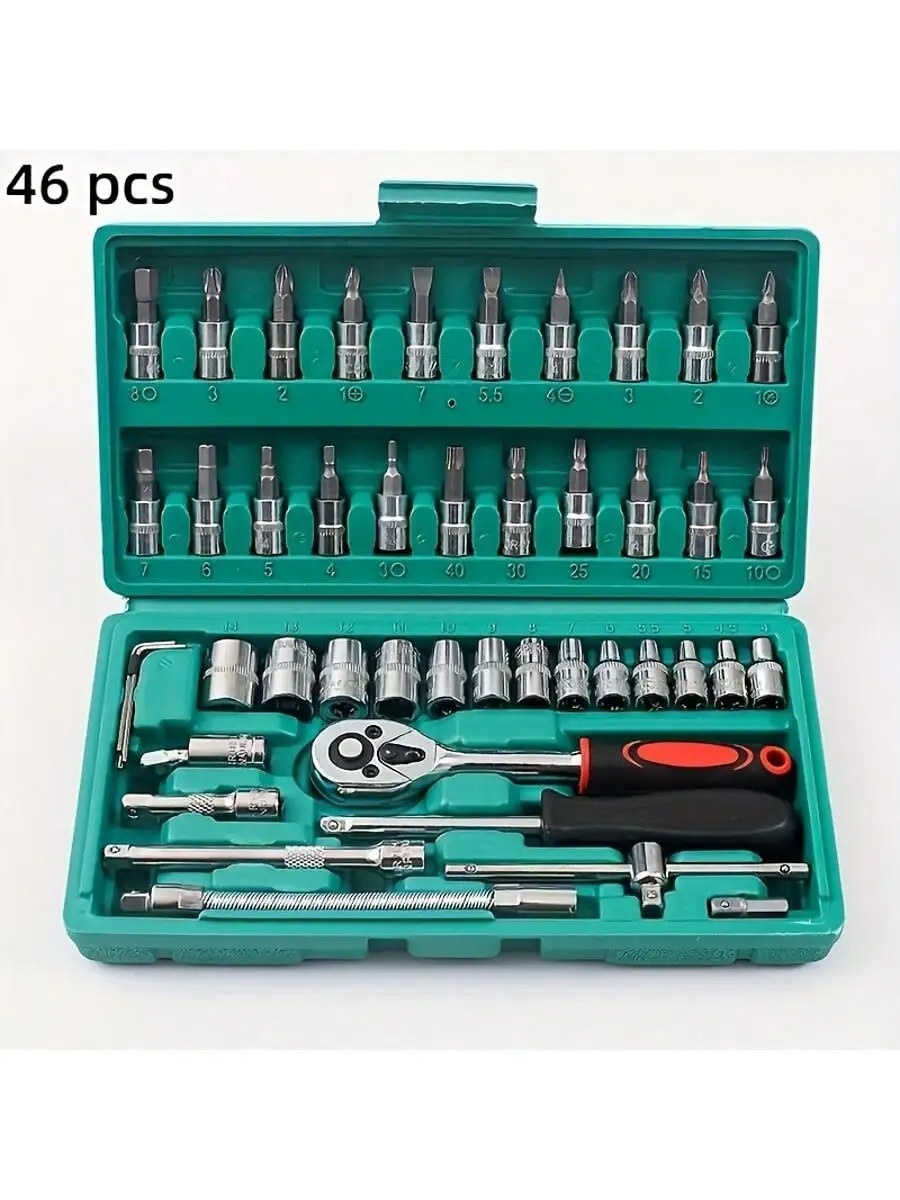 46ピース 1/4インチ ドライブソケットラチェットレンチセ - Auto Repair Tools のレビューと価格