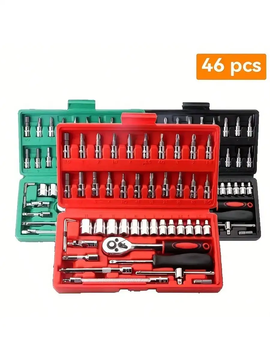 46ピース 1/4インチ ドライブソケットラチェットレンチセ - Auto Repair Tools のレビューと価格
