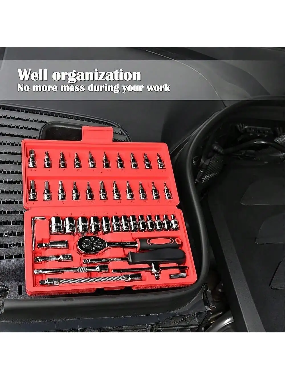 46ピース 1/4インチ ドライブソケットラチェットレンチセ - Auto Repair Tools のレビューと価格