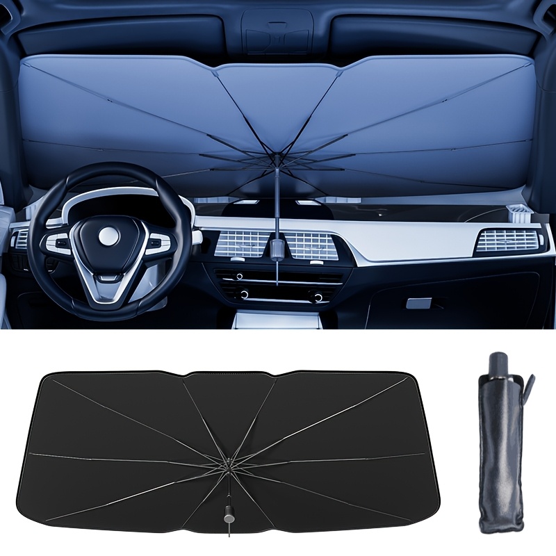 1個入り 車用フロントガラスサンシェード ユニバーサル傘型  - Car Sunshade Windshield Umbrella Foldable のレビューと価格