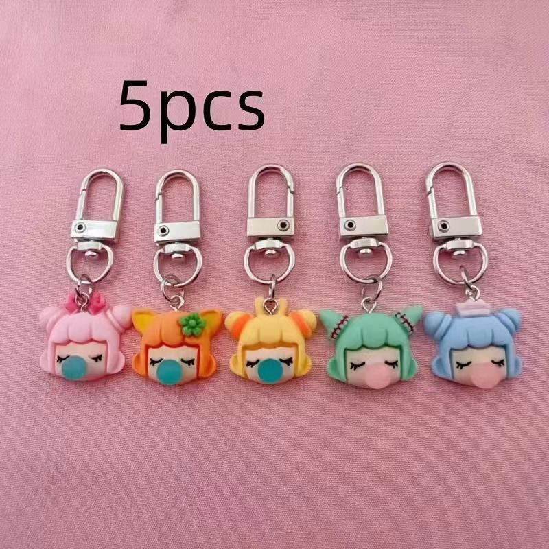 樹脂製の女の子キーホルダー5個セット、バッグや車のアクセサリ - Car Accessories のレビューと価格