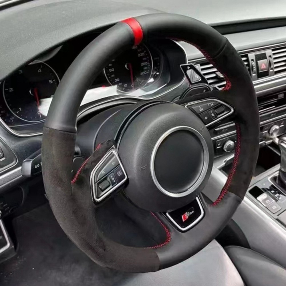 編組車用ステアリングホイールカバー,滑り止めスエードカバー, - Car Steering Wheel Cover Anti Slip Breathable のレビューと価格