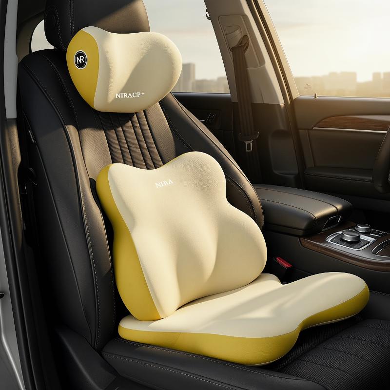 車用シートランバーサポートとネックヘッドレスト枕セット、調整 - Memory Foam Car Neck Pillow Lumbar Support のレビューと価格