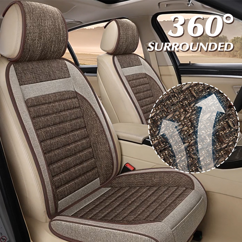 ユニバーサルリネンフルセットカーシートカバー360 °    - Leather Car Seat Covers Full Set Universal のレビューと価格