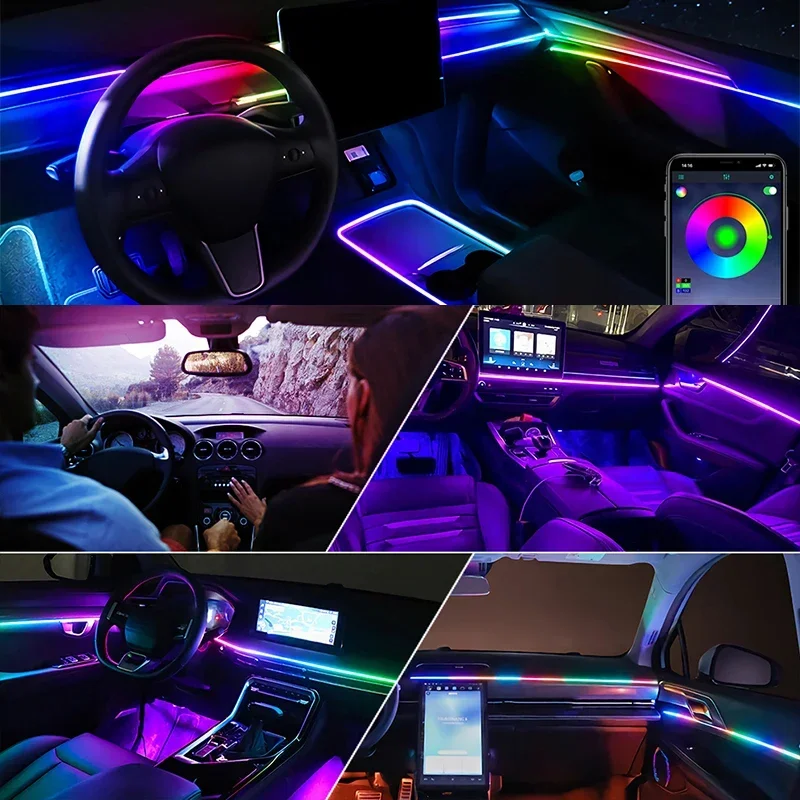 22 in 1プレミアム自動車用LEDインテリアアンビエント - Led Ambient Interior Car Lights App Control のレビューと価格