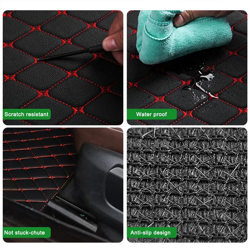 車のフロアマット 4 個ユニバーサル Pu レザー防水自動フ - Car Floor Mats Universal Waterproof Leather のレビューと価格
