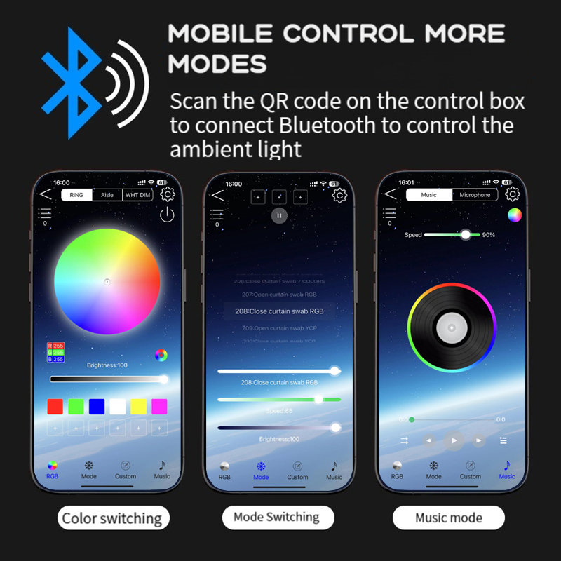 アクリルストリップ,110cm,64色,無地,RGB,車のイ - Led Ambient Interior Car Lights App Control のレビューと価格