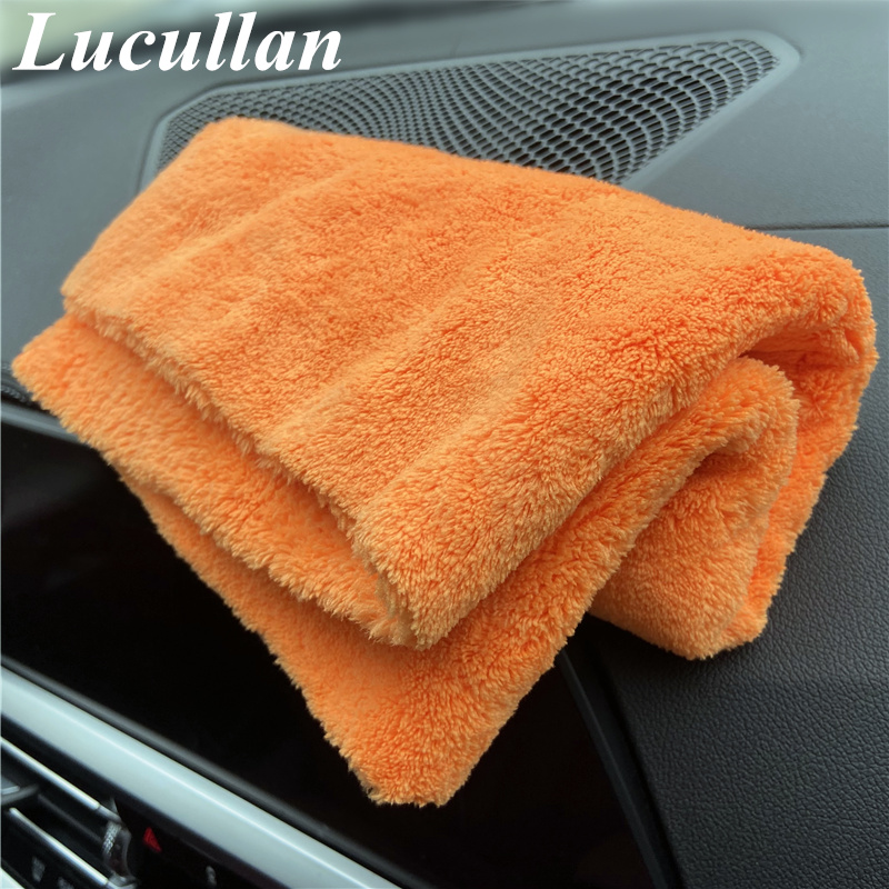 Lucullan 40 × 40 センチメートルオレンジ超厚 - Microfiber Car Drying Towel Super Absorbent のレビューと価格